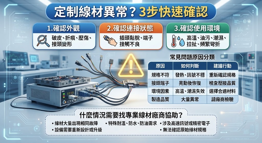 定制线材出現問題怎麼辦?原因分析、排查流程與解決方法完整指南